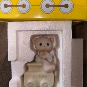 Precious Moments-Birthday Train Teddy Baby-May Your Birthday Be Warm-NIB